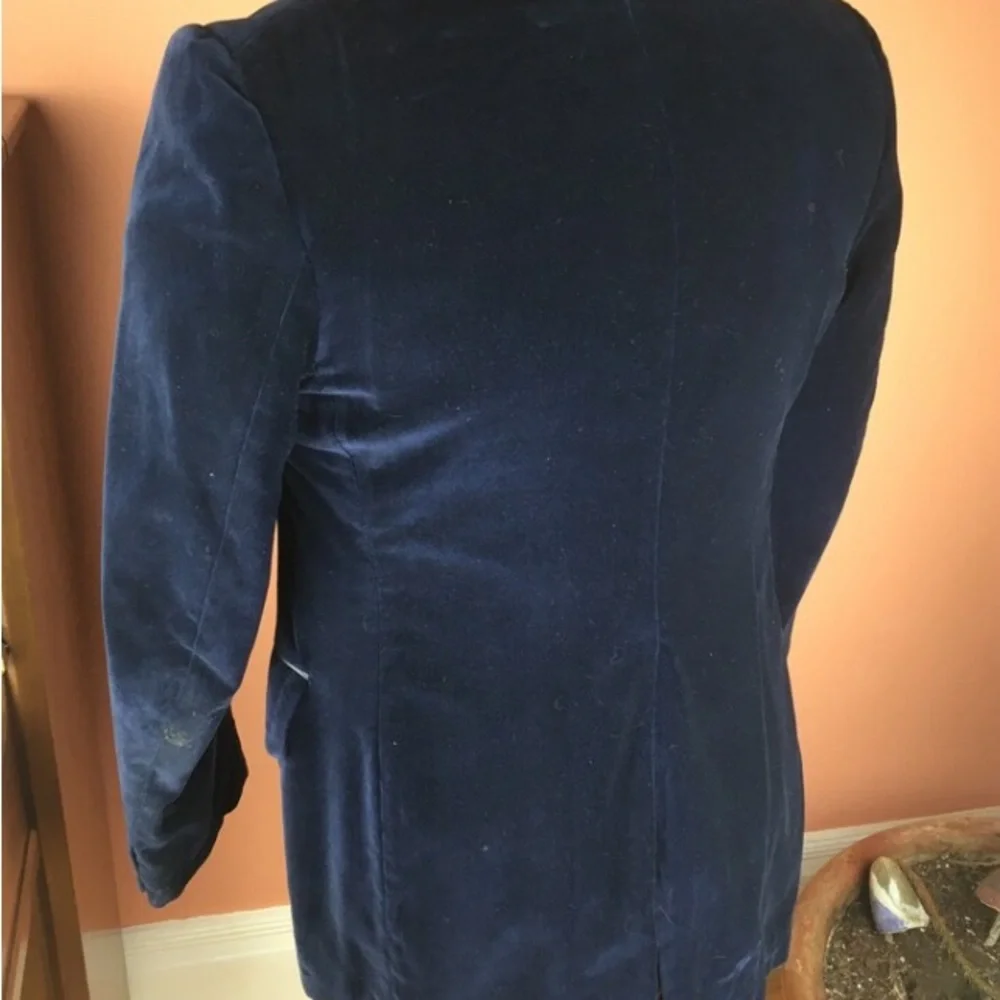 Cortefiel Navy velvet 70s Jacket